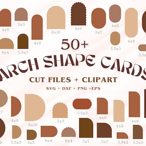 Arch Invite Cards | 50+ svg, dxf, png, eps + FREEBIES | CLIPART + CUT Files, Wavy Wedding Invitation Template | Cricut Silhouette Glowforge