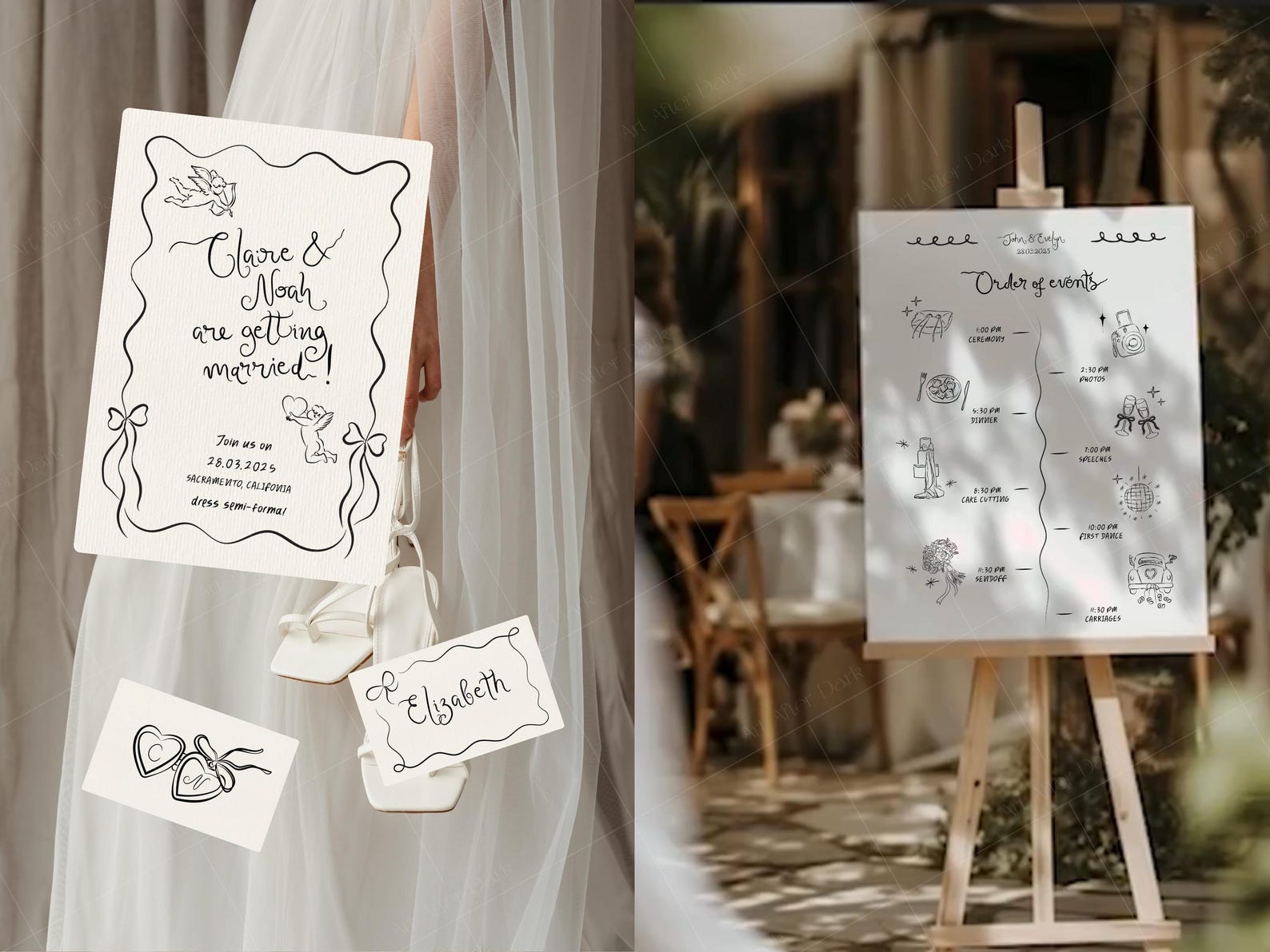 Whimsical Wedding SVG Clipart | 300+ Hand Drawn Wedding Illustrations ...