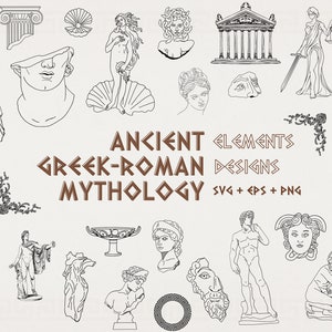 Mythologie romaine grecque antique | Plus de 200 fichiers svg png eps | GRATUITS INCLUS |  Sculpture svg pour Cricut, fichier coupé, clipart Statue, usage Commercial