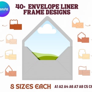 Invitation Envelope LINER CANVA Templates | 40+ Liner Designs | 8 Sizes - A1 A2 A4 A6 A7 A8 C5 C6 | Wedding Invite DIY | Printable Liners