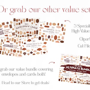 offer on bestselling sets and bundles of cut files and clipart for professional stationery design at home for craft cutting machines to make wedding invites, event stationery etc.