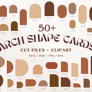 Arch Invite Cards | 50+ svg, dxf, png, eps + FREEBIES | CLIPART + CUT Files, Wavy Wedding Invitation Template | Cricut Silhouette Glowforge