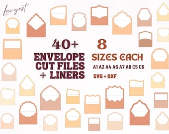 Invitation Envelope CUT FILES | 40+ svg, dxf +FREEBIES | 8 Sizes - A1 A2 A4 A6 A7 A8 C5 C6 | Wedding Invite Template Diy | Cricut Silhouette