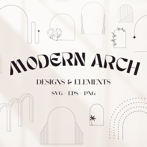 Modern Arch Set | 200+ svg, png, eps |FREEBIES INCLUDED| svg for Cricut, Frame+Design Cut File, Minimalist Abstract Clipart, Commercial Use
