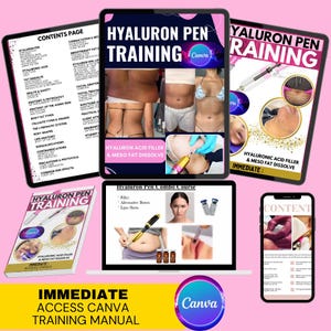 Manual de capacitación sobre Hyaluron Pen: Disolución de grasa y rellenos (Canva editable, descarga instantánea)
