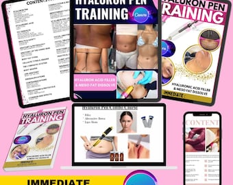 Hyaluron Pen Training Manual: Fat Dissolve & Fillers (Canva Editable, Instant Download)