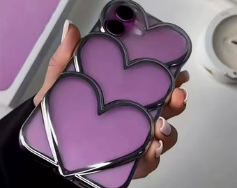3D Silver Heart iPhone Case | Luxury Plated Protective Cover