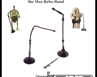 Max Rebo zwarte microfoon en zilveren fluitset vintage stijl op maat gemaakte vervanging
