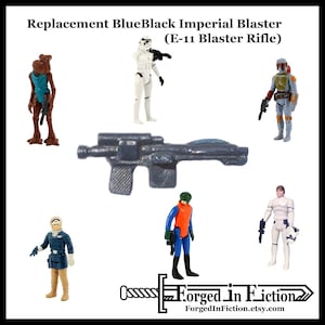 BlueBlack Imperial Blaster (E-11 Blaster Rifle) Vintage Style Replacement