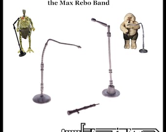 Max Rebo Silver Mics And Black Flute Set Vintage Style Custom Made Replacement