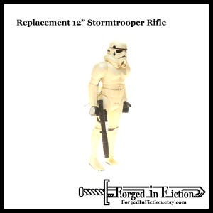 May include: White plastic 12-inch Star Wars Stormtrooper action figure with a black blaster rifle.