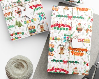 Christmas Gift Wraps, Filipino Gift Wrapper, Pasko Holiday Gift Season, Party Wrappers, Filipino Greetings, Favor Wrappers