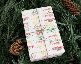 Filipino Christmas, Gift Wraps, Filipino Wrap paper, Filipino Holiday Gift Season, Christmas, Gift Wrapper, Filipino Greetings, Gift idea
