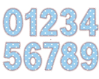 V Stitch Applique Numbers Machine Embroidery Design, 6 sizes, Baseball Stitch Applique Embroidery, Birthday Embroidery , BX File Included