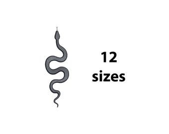 Snake Embroidery Design, 12 Sizes, Snake Machine Embroidery Design File, Wild Animals Embroidery, Bx File Included