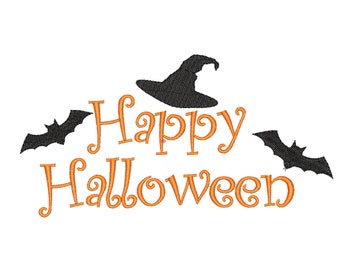 Happy Halloween Machine Embroidery Design File, 8 Sizes, halloween embroidery design, spooky season, halloween files, halloween gift