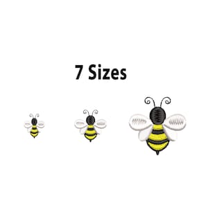 Mini Bee Embroidery Design, 7 Sizes, Bee Machine Embroidery Design File, Little Bee Embroidery, Trendy Embroidery, Kid Embroidery, bx file