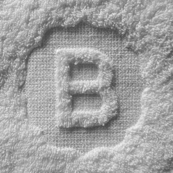 Embossed Machine  Embroidery Alphabet, Monogram Towel Font, 5 Sizes, A-Z Sorted, Best For Single Needle Embroidery Machine