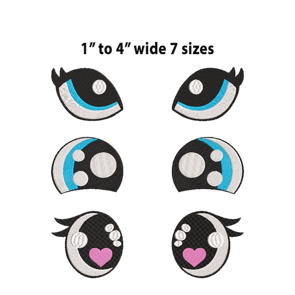 Plushie Felt Eyes Embroidery Design, 7 Sizes, Animal Eyes Machine Embroidery Design, Cartoon Animal Eye, Pelushie Felt Eye Embroidery Design