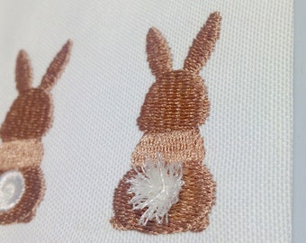 Fransen Osterhase, Maschinenstickerei, 5 Größe, Flauschiger Osterhase, Chenille, Stickdatei, Stickdatei