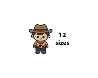 Mini Cowboy Embroidery Design, 12 sizes, Cowboy Machine Embroidery Design, Boy Embroidery, Kid Embroidery, BX Files Included