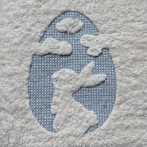 Embossed Easter Bunny Embroidery Design, 17 Sizes, Rabbit in Easter Egg ...