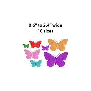 Mini Butterfly Machine Embroidery Design,10 Sizes,Mini Fill Stitch Embroidery Design, Mini Butterfly Embroidery, Butterfly Patterns