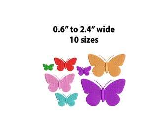 Mini-vlindermachineborduurontwerp, 10 maten, Mini-vulsteekborduurontwerp, Mini-vlinderborduurwerk, vlinderpatronen