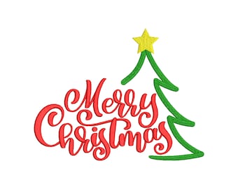 Diseño de bordado a máquina de Feliz Navidad, 10 tamaños, Diseño de bordado a máquina de Feliz Navidad, Diseño navideño, Archivo Bx incluido