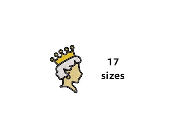Mini Queen Embroidery Design, 17 Sizes, Mini Queen Machine Embroidery Design, Queen Crown Embroidery, Royal Embroidery, Bx File Included