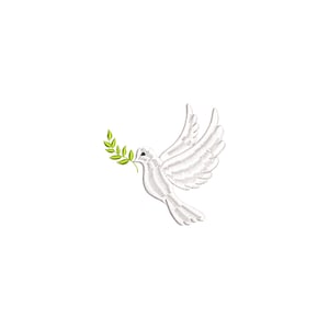 Dove with Branch Embroidery Design, 9 Sizes, Pigeon Machine Embroidery Design File, Animal Embroidery, Bird Embroidery, Peace Embroiery