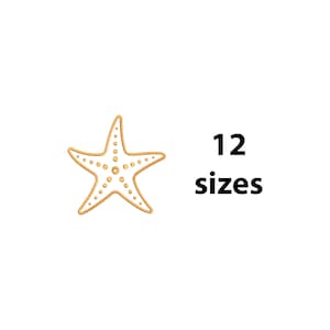 Starfish Outline Embroidery Design, 12 Sizes, Sea Star Machine Embroidery Design File, Sea Animals, Summer Embroidery, BX File Included