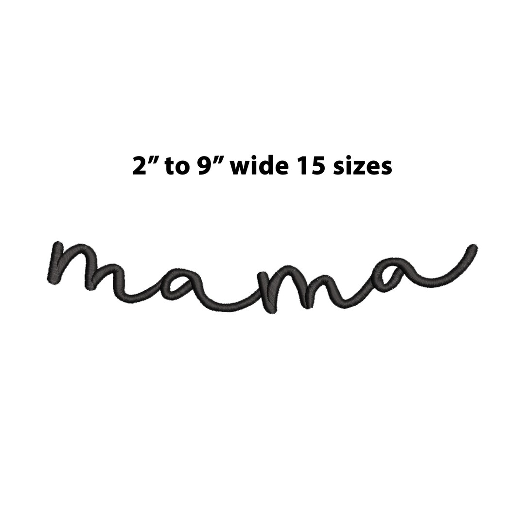 Curved Mama Embroidery Design 15 Sizes Mama Collar Machine Embroidery Design Mama Satin 4620