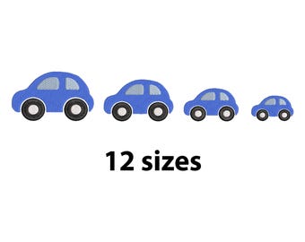 Mini Toy Car Embroidery Design, 12 Sizes, Mini Car Machine Embroidery Design, Baby boy Embroidery, Vehicle Embroiery, BX File Included