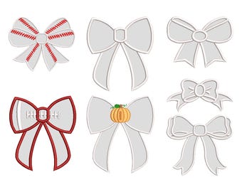 Paquete de 8 lazos, diseño de bordado a máquina con apliques de lazo con costura lateral, mínimo 10 tamaños cada uno, diseño de apliques de lazo, diseño de bordado de lazo, video instructivo