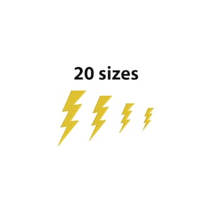 Mini Lightning Bolt Embroidery Design, 20 Sizes, Mini Lightning Bolt Machine Embroidery Design File, Fill Stitch Lightning Bolt Silhouette