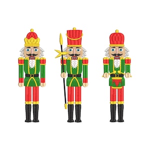 3 Individual Nutcracker Embroidery Design, 13 Sizes, Nutcracker Christmas Fall Machine Embroidery Design, Christmas Embroidery Design File