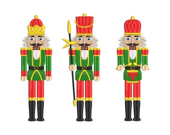 3 Individual Nutcracker Embroidery Design, 13 Sizes, Nutcracker Christmas Fall Machine Embroidery Design, Christmas Embroidery Design File