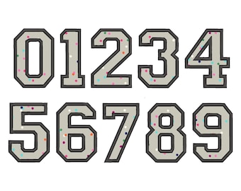 Number Applique Machine Embroidery Designs, 23 sizes, Applique Numbers Embroidery Design, Birthday Embroidery Numbers, BX Included, BX Files