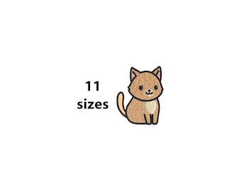 Mini Cat Embroidery Design, 11 Sizes, Mini Cat Machine Embroidery Design File, Cute Tabby Cat Embroidery, Kid Embroidery, Bx File Included