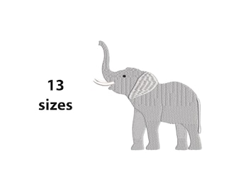 Elephant Embroidery Design, 13 Sizes, Elephant Silhouette Machine Embroidery Design File, Animal Embroidery, Safari Embroidery, BX File