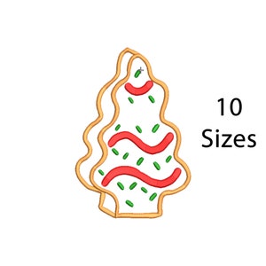 Mini Quick Stitch Debbie Christmas Tree Cake Machine Embroidery Design, 10 Sizes, Christmas Embroidery Design, Debbie Cake Embroidery Design
