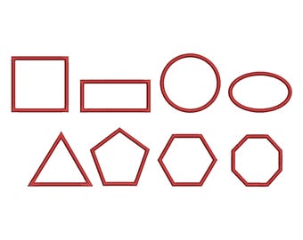 8 Shape Applique Embroidery Design, 10 Sizes, Frame Applique Machine Embroidery Design, Recangle Applique, circle applique, hexagon applique