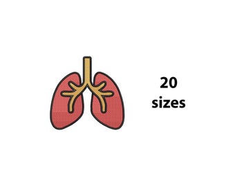 Mini Lungs Embroidery Design, 20 Sizes, Lungs Machine Embroidery Design, Medicine, Surgery Embroidery, Anatomy Embroidery, BX File Included