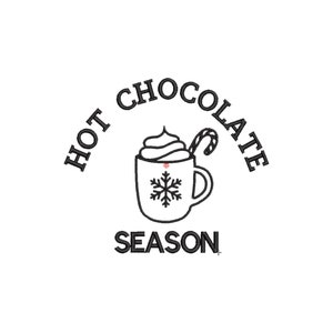 Hot Chocolate Embroidery Design,7 Sizes, Hot Cocoa Machine Embroidery Design, Winter Embroidery Design, Winter Embroidery File