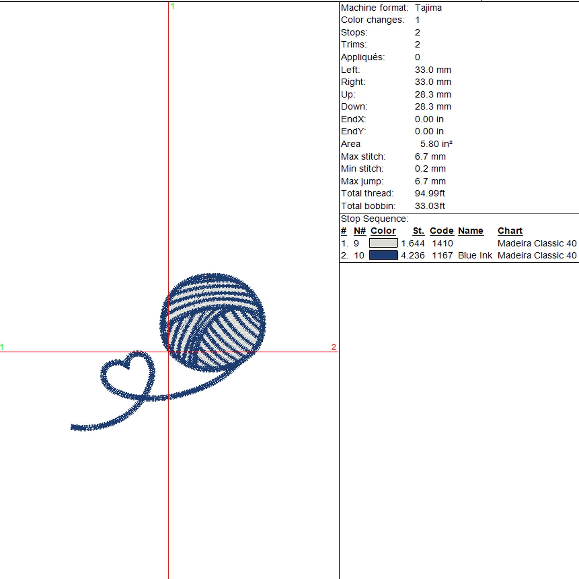 Knitting Yarn Embroidery Design, 10 Sizes, Yarn Ball Machine Embroidery ...