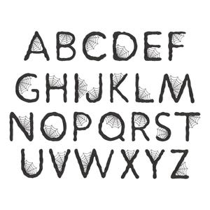 Halloween Spider Web Embroidery Font, 6 Size, A-Z sorted, Halloween Machine Embroidery Alphabet, Monogram Embroidery, BX Included, BX Font
