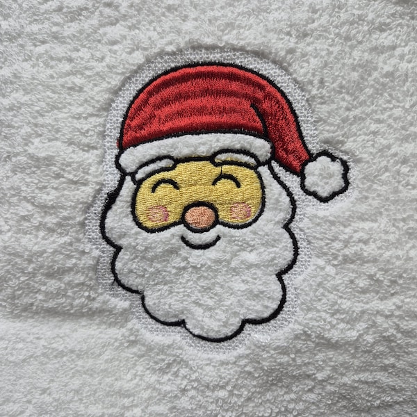 Motif de broderie père Noël en relief, 13 tailles, motif de broderie Machine tête de père Noël, broderie de Noël, broderie serviette de Noël