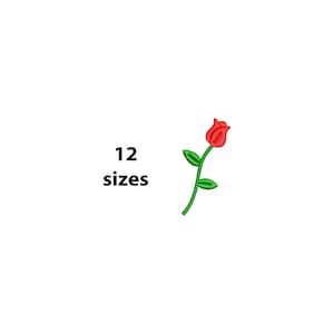 Mini Rose Embroidery Design, 12 size, Mini Rose Machine Embroidery Design, Flower Embroidery Design, Small Rose Embroidery, BX File Included