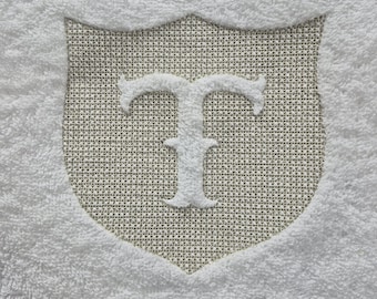 Embossed Western Alphabet Machine Embroidery, Monogram Towel Font, 7 Sizes, A-Z Sorted, Embossed Embroidery Alphabet, BX file, BX Included
